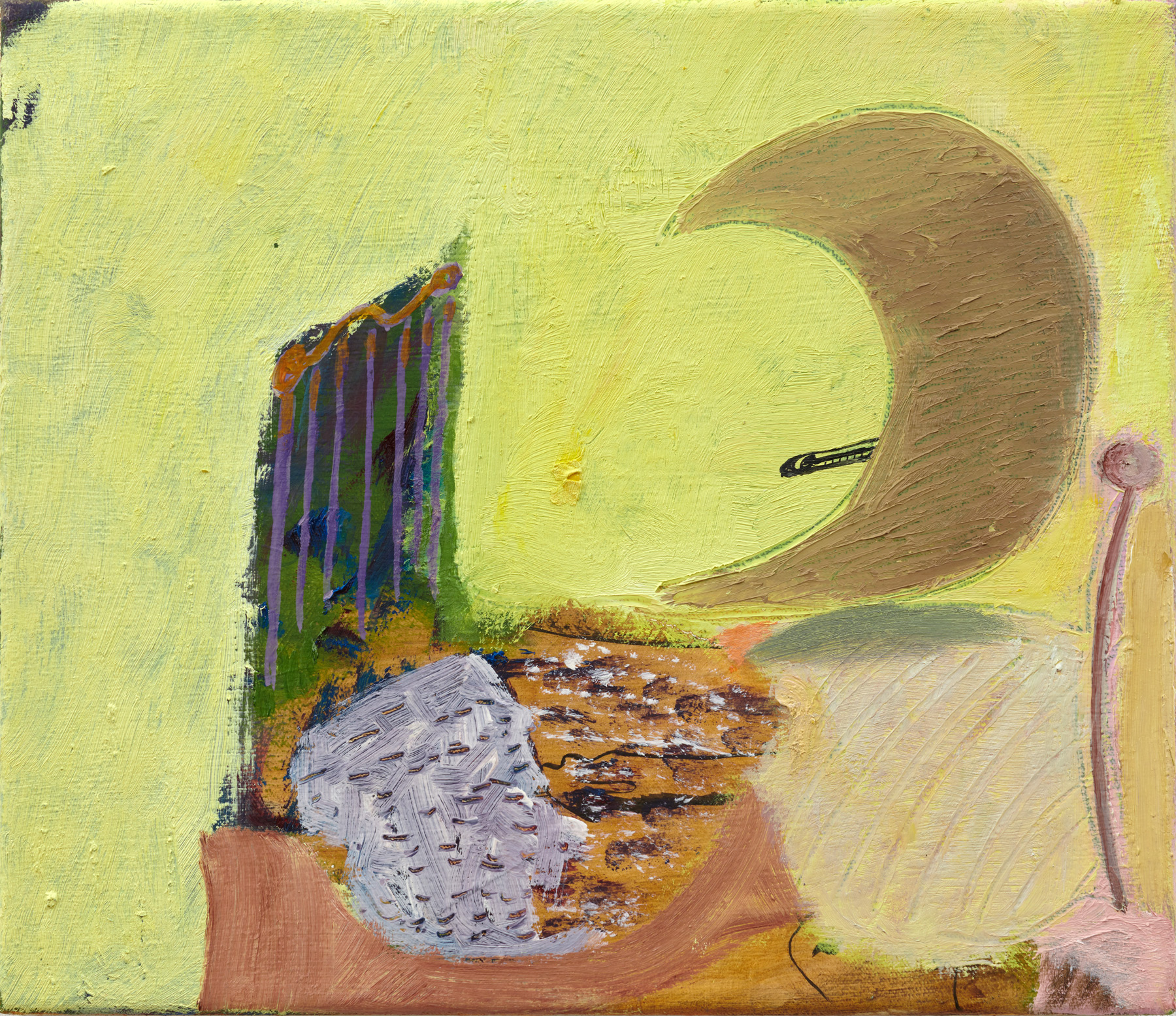 Mond malade, 2022, Öl- und Acrylfarbe auf Leinwand, 26 x 30 cm